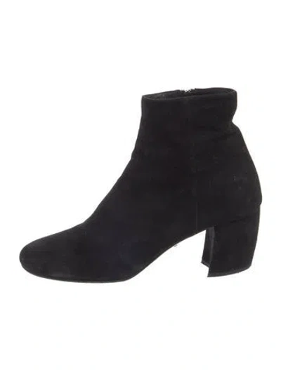 Pre-owned Prada Suede Boots In Black