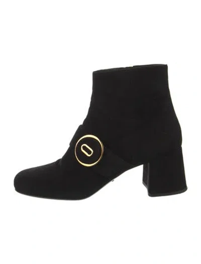 Pre-owned Prada Suede Boots In Black