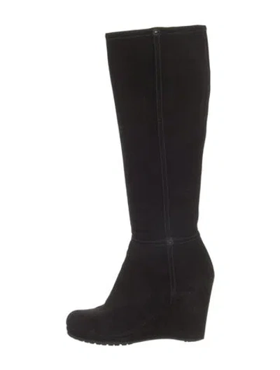 Pre-owned Prada Suede Boots In Black