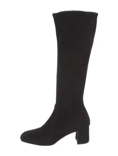 Pre-owned Prada Suede Boots In Black