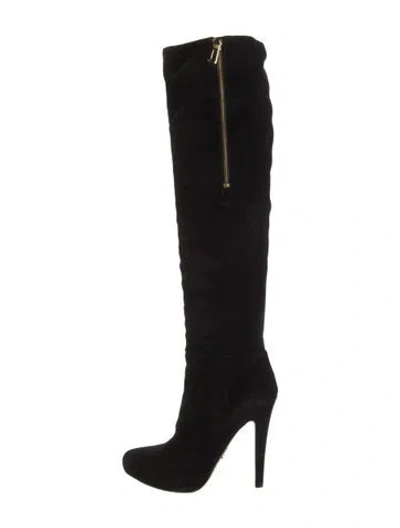Pre-owned Prada Suede Boots In Black