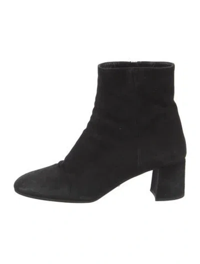 Pre-owned Prada Suede Boots In Black