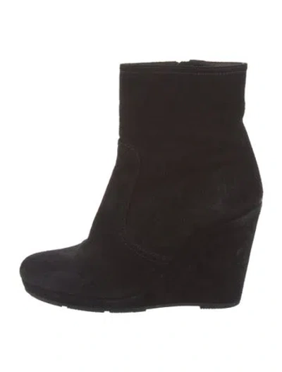 Pre-owned Prada Suede Boots In Black