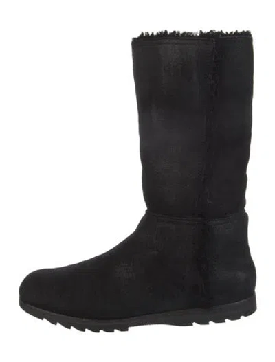 Pre-owned Prada Suede Boots In Black