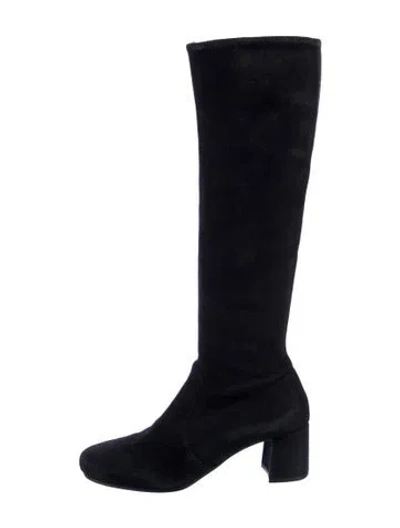 Pre-owned Prada Suede Boots In Black