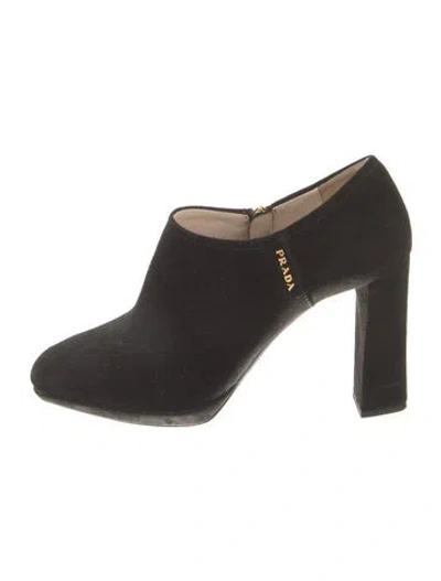 Pre-owned Prada Suede Boots In Black