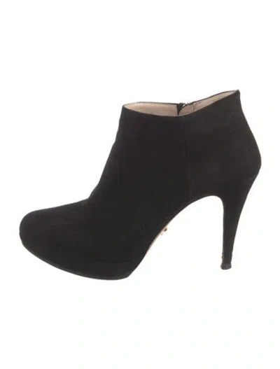 Pre-owned Prada Suede Boots In Black