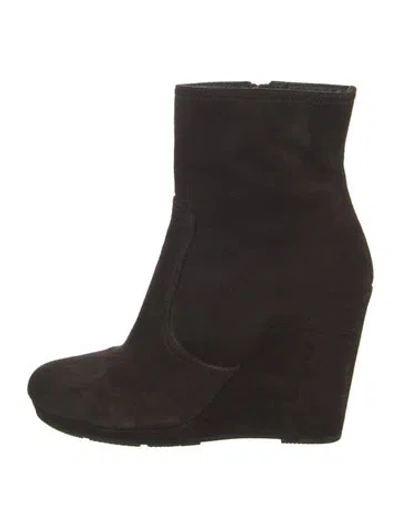 Pre-owned Prada Suede Boots In Black