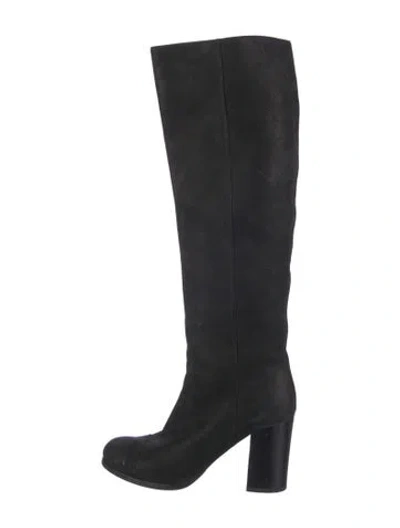Pre-owned Prada Suede Boots In Black