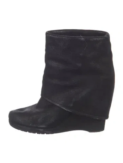 Pre-owned Prada Suede Boots In Black