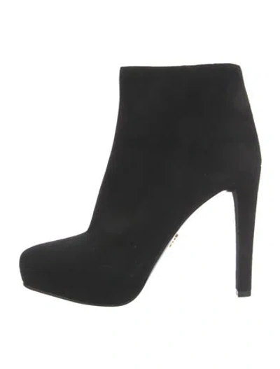 Pre-owned Prada Suede Boots In Black