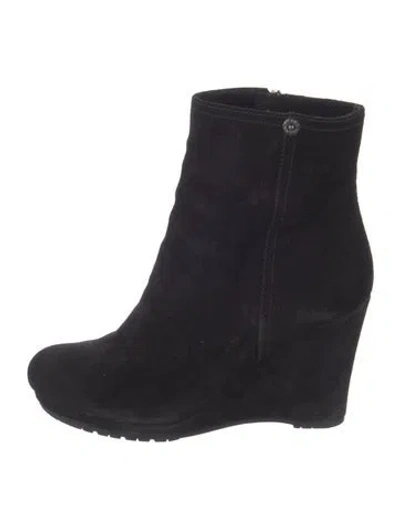 Pre-owned Prada Suede Boots In Black