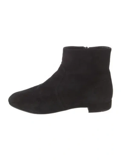 Pre-owned Prada Suede Boots In Black