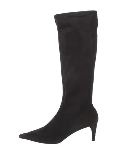 Pre-owned Prada Suede Boots In Black
