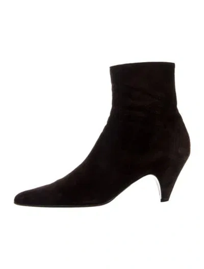 Pre-owned Prada Suede Boots In Black