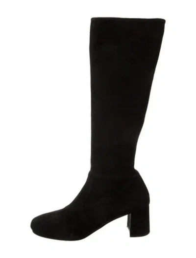 Pre-owned Prada Suede Boots In Black