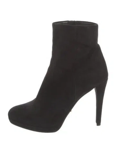 Pre-owned Prada Suede Boots In Black
