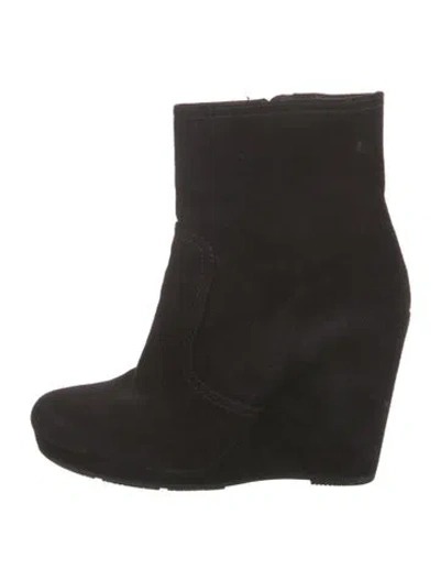 Pre-owned Prada Suede Boots In Black