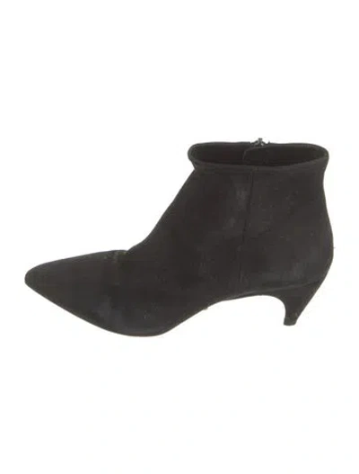 Pre-owned Prada Suede Boots In Black