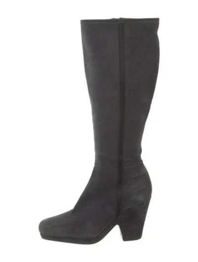 Pre-owned Prada Suede Boots In Black