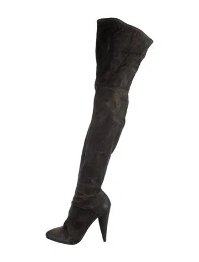 Pre-owned Prada Suede Boots In Black
