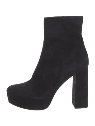 Pre-owned Prada Suede Boots In Black