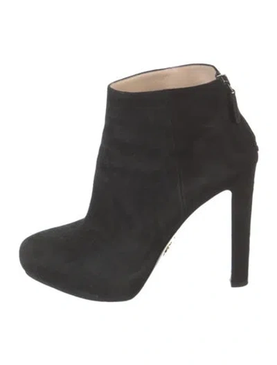 Pre-owned Prada Suede Boots In Black