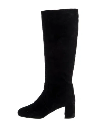 Pre-owned Prada Suede Boots In Black