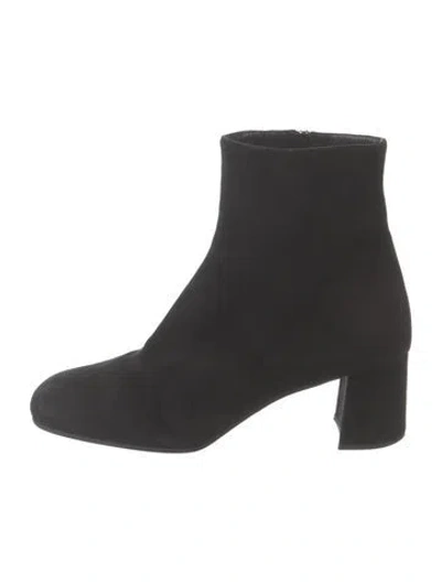 Pre-owned Prada Suede Boots In Black