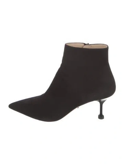 Pre-owned Prada Suede Boots In Black