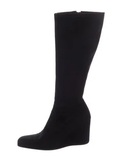 Pre-owned Prada Suede Boots In Black