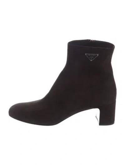 Pre-owned Prada Suede Boots In Black