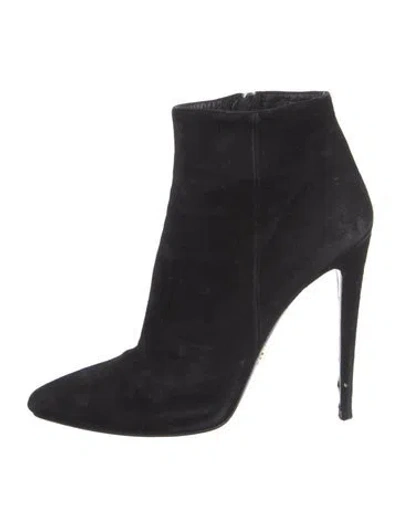 Pre-owned Prada Suede Boots In Black