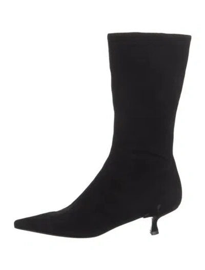 Pre-owned Prada Suede Boots In Black
