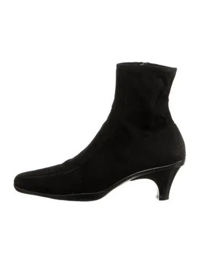 Pre-owned Prada Suede Boots In Black