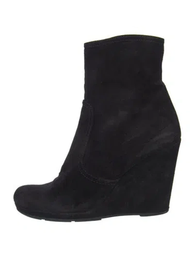 Pre-owned Prada Suede Boots In Black