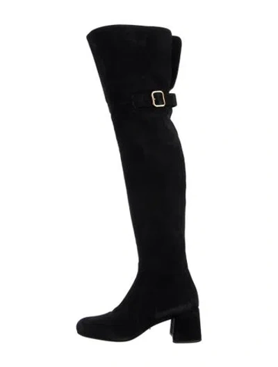Pre-owned Prada Suede Boots In Black