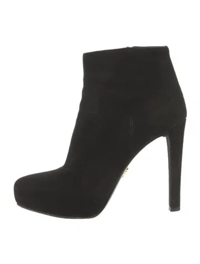 Pre-owned Prada Suede Boots In Black