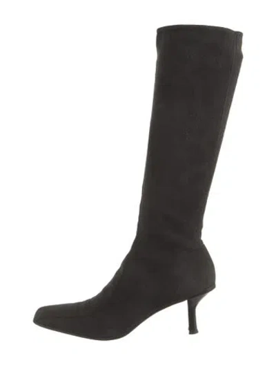 Pre-owned Prada Suede Boots In Black
