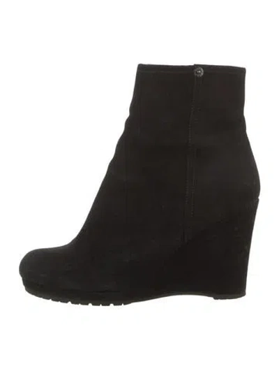 Pre-owned Prada Suede Boots In Black