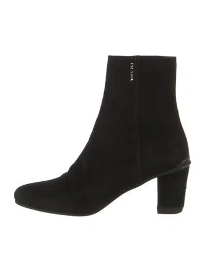 Pre-owned Prada Suede Boots In Black