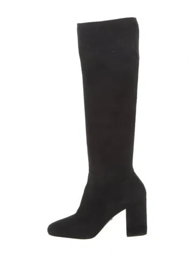 Pre-owned Prada Suede Boots In Black
