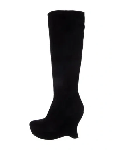 Pre-owned Prada Suede Boots In Black