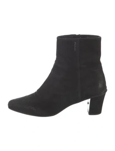 Pre-owned Prada Suede Boots In Black