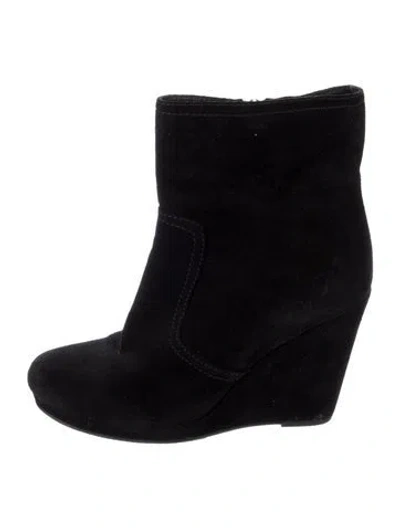 Pre-owned Prada Suede Boots In Black