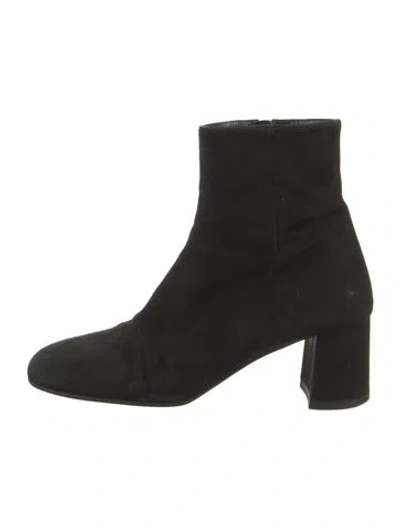 Pre-owned Prada Suede Boots In Black