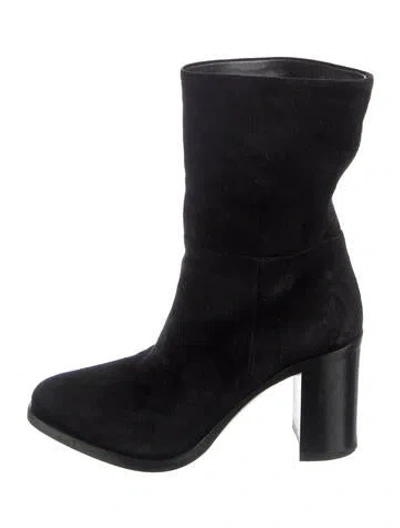 Pre-owned Prada Suede Boots In Black