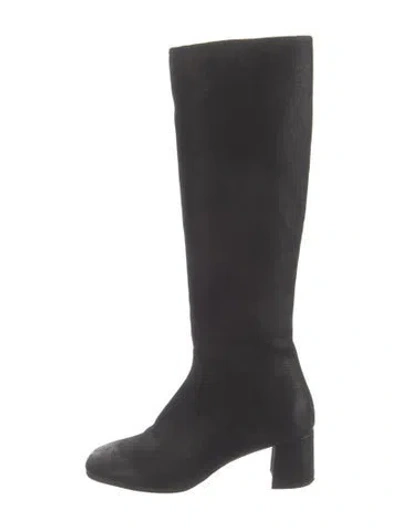 Pre-owned Prada Suede Boots In Black