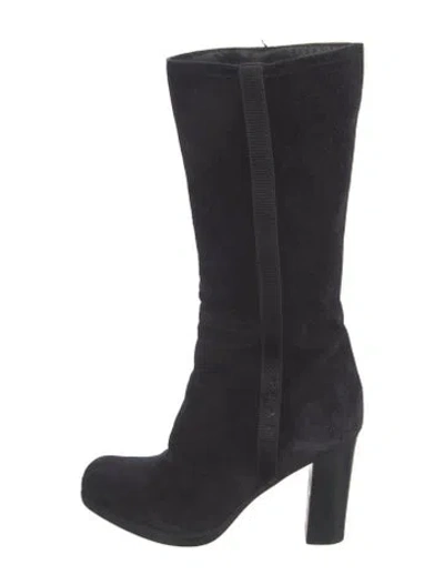 Pre-owned Prada Suede Boots In Black