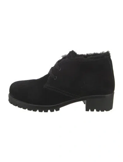 Pre-owned Prada Suede Boots In Black